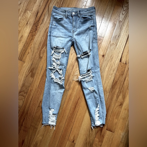 Next Level Stretch American Eagle Skinny Distressed Jeans - Picture 1 of 5
